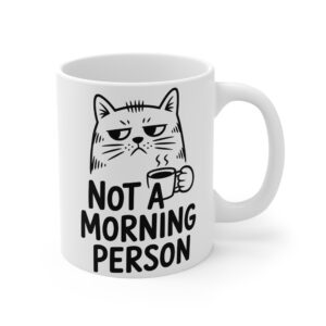 "Not a Morning Person" vicces feliratos cicás bögre