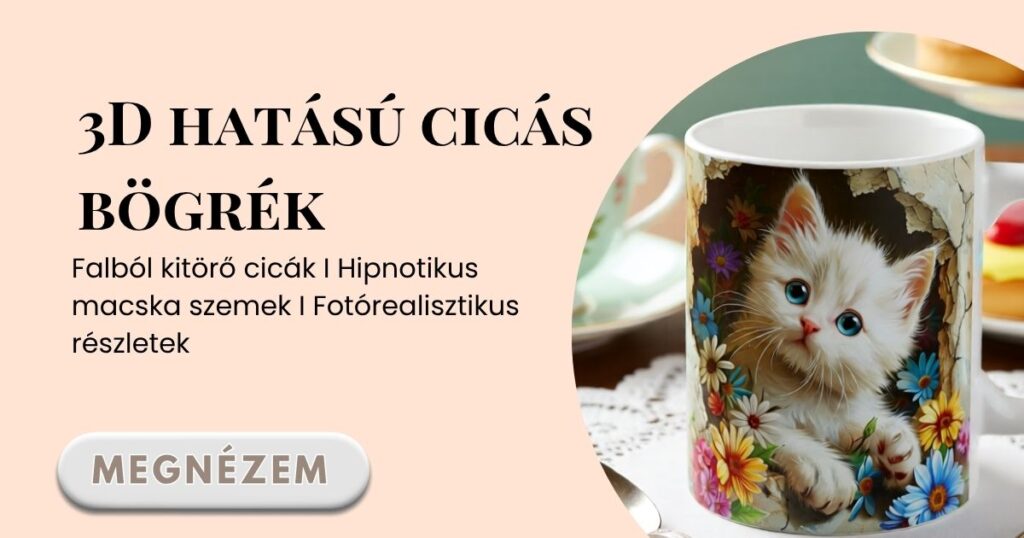 3D hatású bögrék