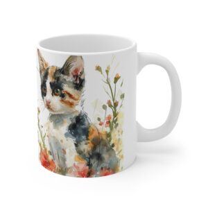 Vadvirágos Kalikó macskás bögre